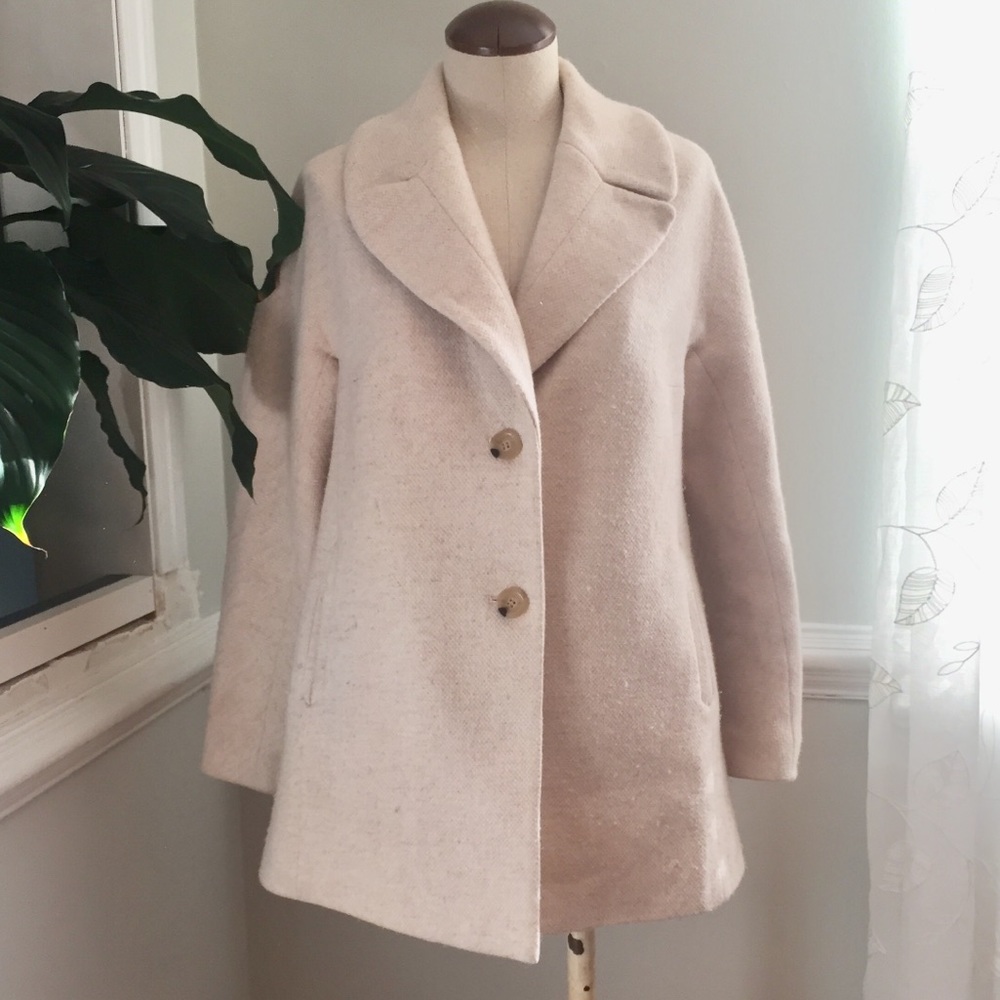 Talbots Wool Cream Peacoat Size XS